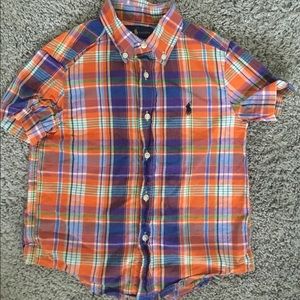 Boys shirt sleeve polo button down